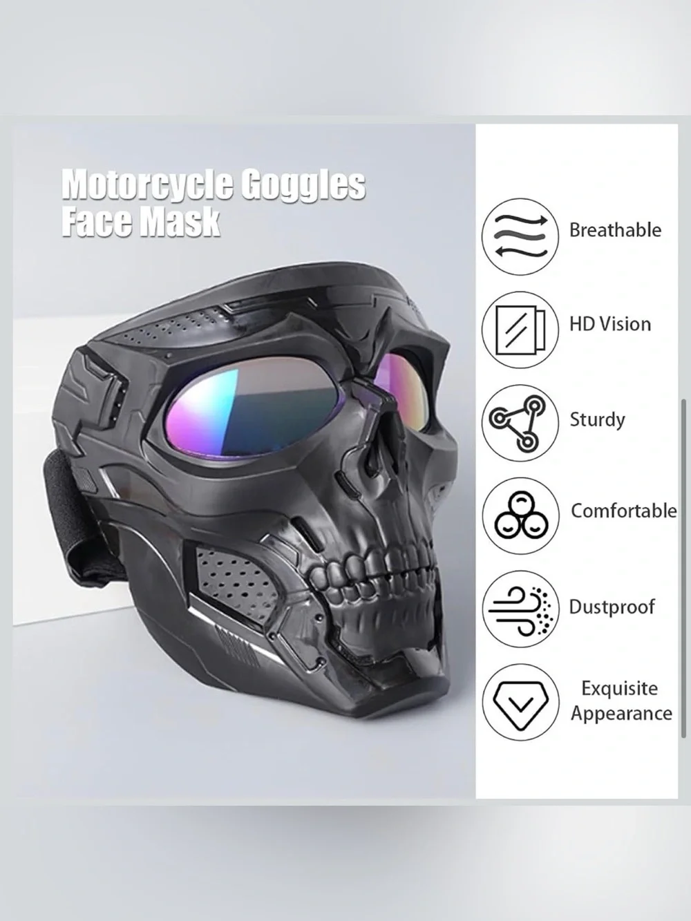 Motorcycle helmet riding goggles anti-fog face mask